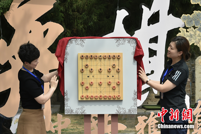 柔道冠军杨秀丽与象棋大师许银川同台挥毫 象棋