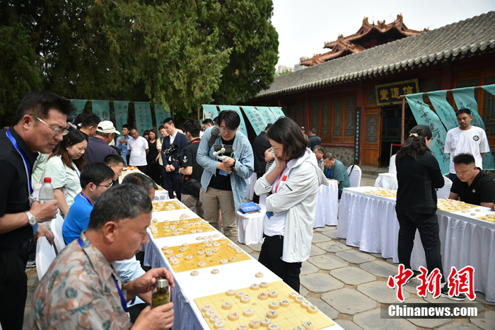 柔道冠军杨秀丽与象棋大师许银川同台挥毫 象棋